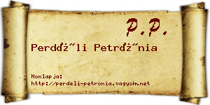 Perdéli Petrónia névjegykártya